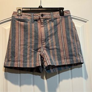 Madewell High rise Emmett Shorts in Rainbow Stripe Size 28